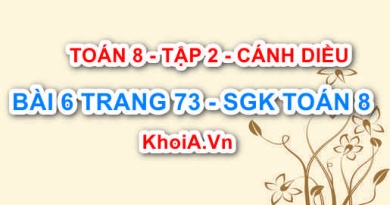 Bài 6 trang 73 Toán 8 Cánh Diều Tập 2